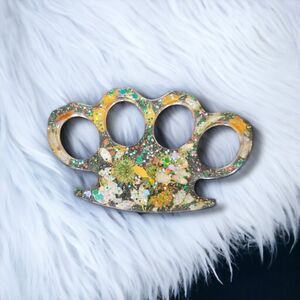 Orange Clear Floral Resin Decorative Keychain Accessory (Z002)